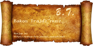 Bakos Trajánusz névjegykártya