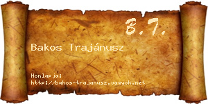 Bakos Trajánusz névjegykártya